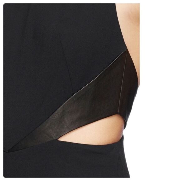 NWT Alice + Olivia Adel Leather Maxi Black Dress Waist Cutout Gown Size 2 - Picture 7 of 14